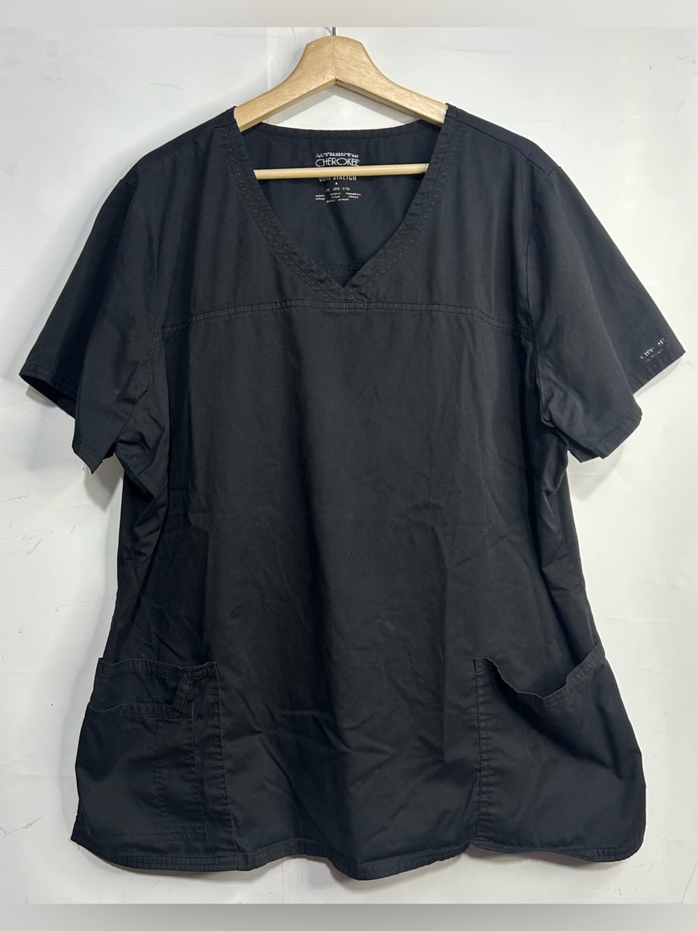 5 for $25🔥Authentic Cherokee Workwear Core Stretch Black Scrub Top 2XL